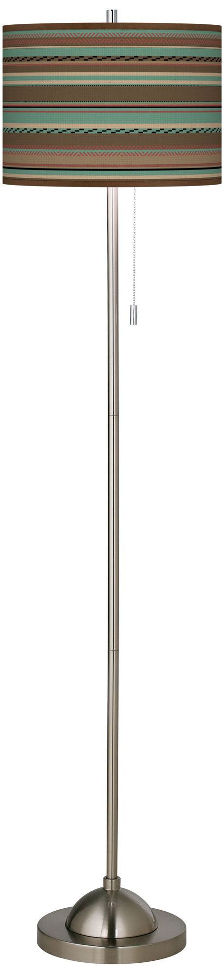 Southwest Shore Brushed Nickel Pull Chain Floor Lamp ...
