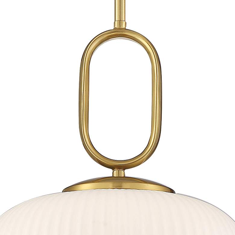 Image 4 Braxton 12" Wide Gold and Opal Glass Mini Pendant Light more views