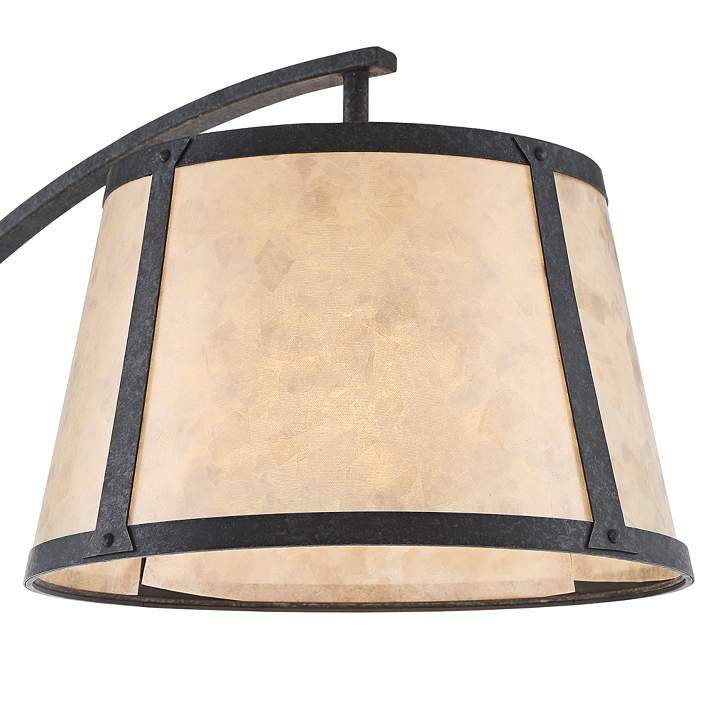 Oak River Gray And Blond Mica Arc Floor, Mission Arc Mica Shade 3 Light Floor Lamp