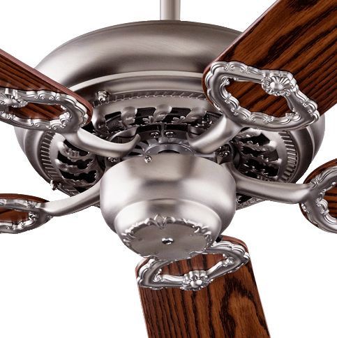 52" Quorum Monticello Satin Nickel - Dark Oak Ceiling Fan ...