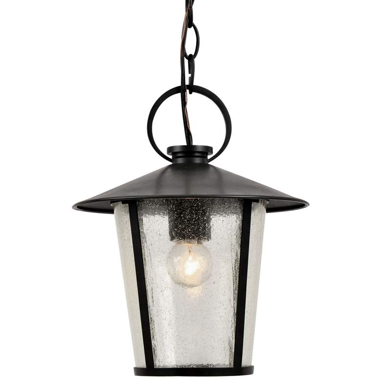 Image 2 Crystorama Andover 11"H Matte Black Outdoor Hanging Light more views