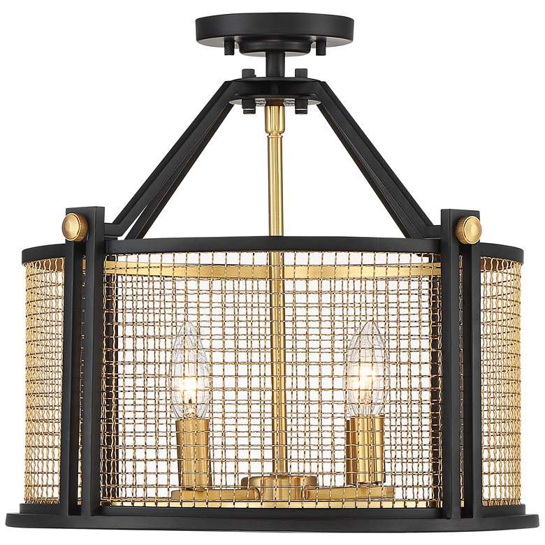 Image 5 Possini Euro Ismay 16 1/2" Wide Gold Mesh Ceiling Light more views