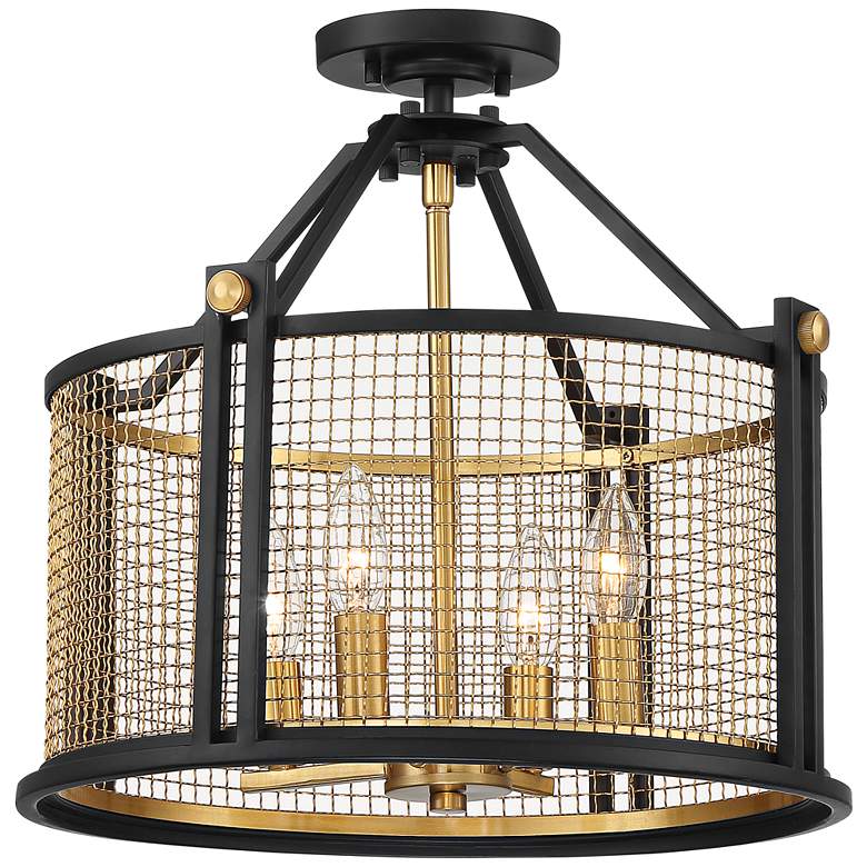 Image 6 Possini Euro Ismay 16 1/2" Wide Gold Mesh Ceiling Light more views