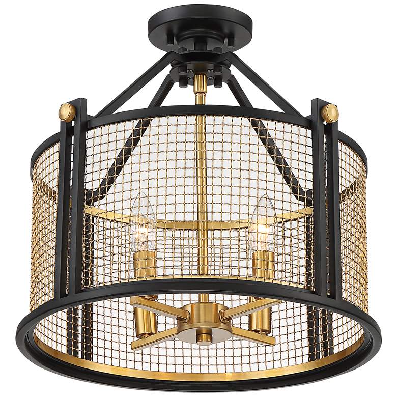 Image 7 Possini Euro Ismay 16 1/2" Wide Gold Mesh Ceiling Light more views
