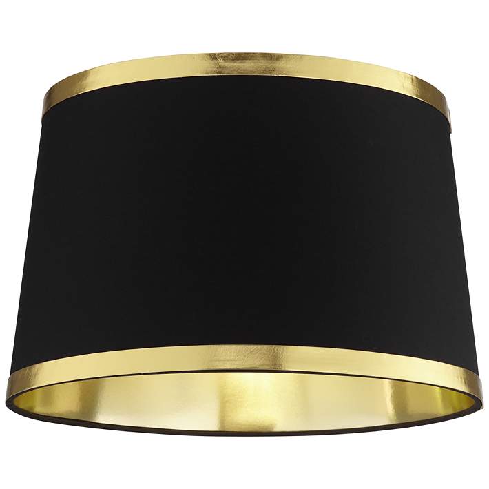 Black And Gold Metallic Drum Lamp Shade, Clip On Light Shades Canada