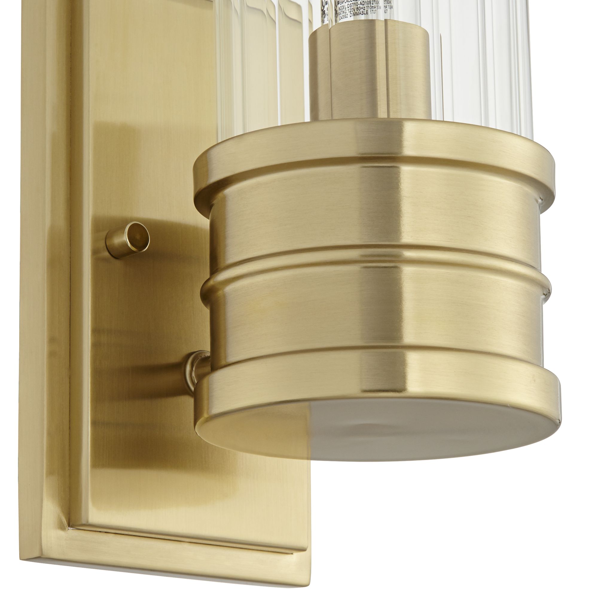 Possini Euro Roslyn 15"H Gold and Ribbed Glass Wall Sconce - #73G29