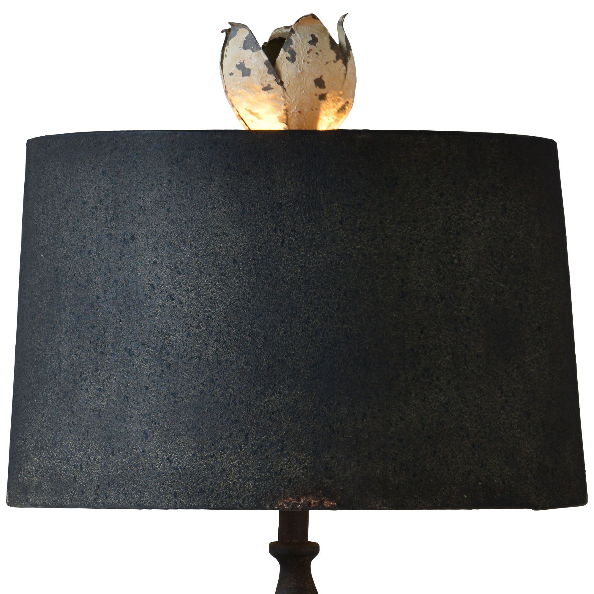 Forty West Hallie Distressed White And Black Table Lamp 73J42