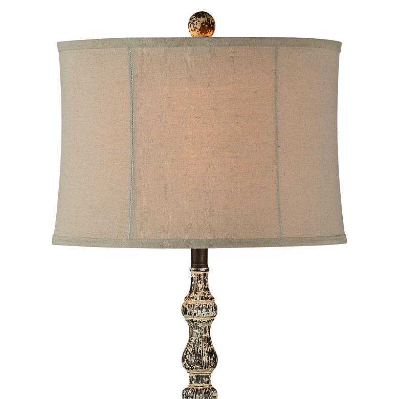 Image 2 Thelma Distressed Finish Turned Column Pole Floor Lamp more views