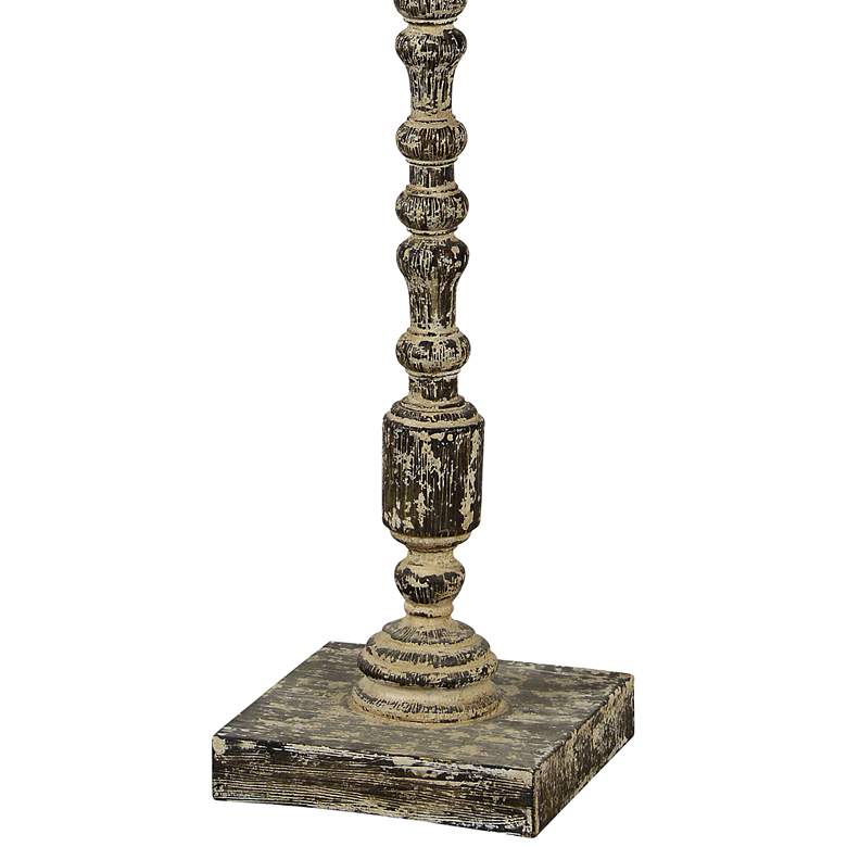 Image 3 Thelma Distressed Finish Turned Column Pole Floor Lamp more views