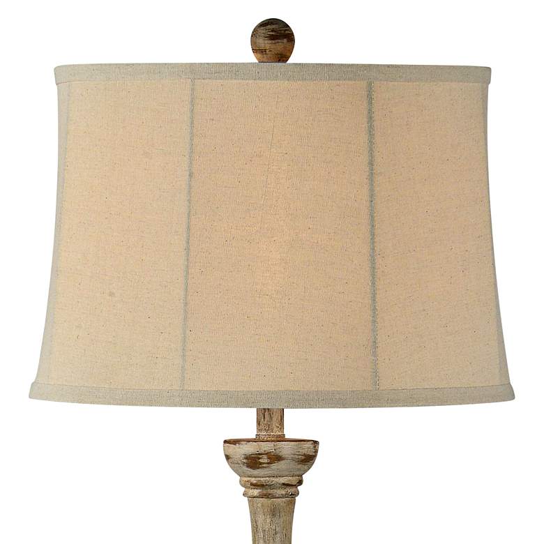 Image 2 Mikey Rustic Antique Cream Finish Turned Base Floor Lamp more views