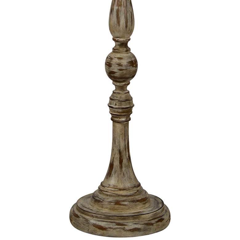 Image 3 Mikey Rustic Antique Cream Finish Turned Base Floor Lamp more views