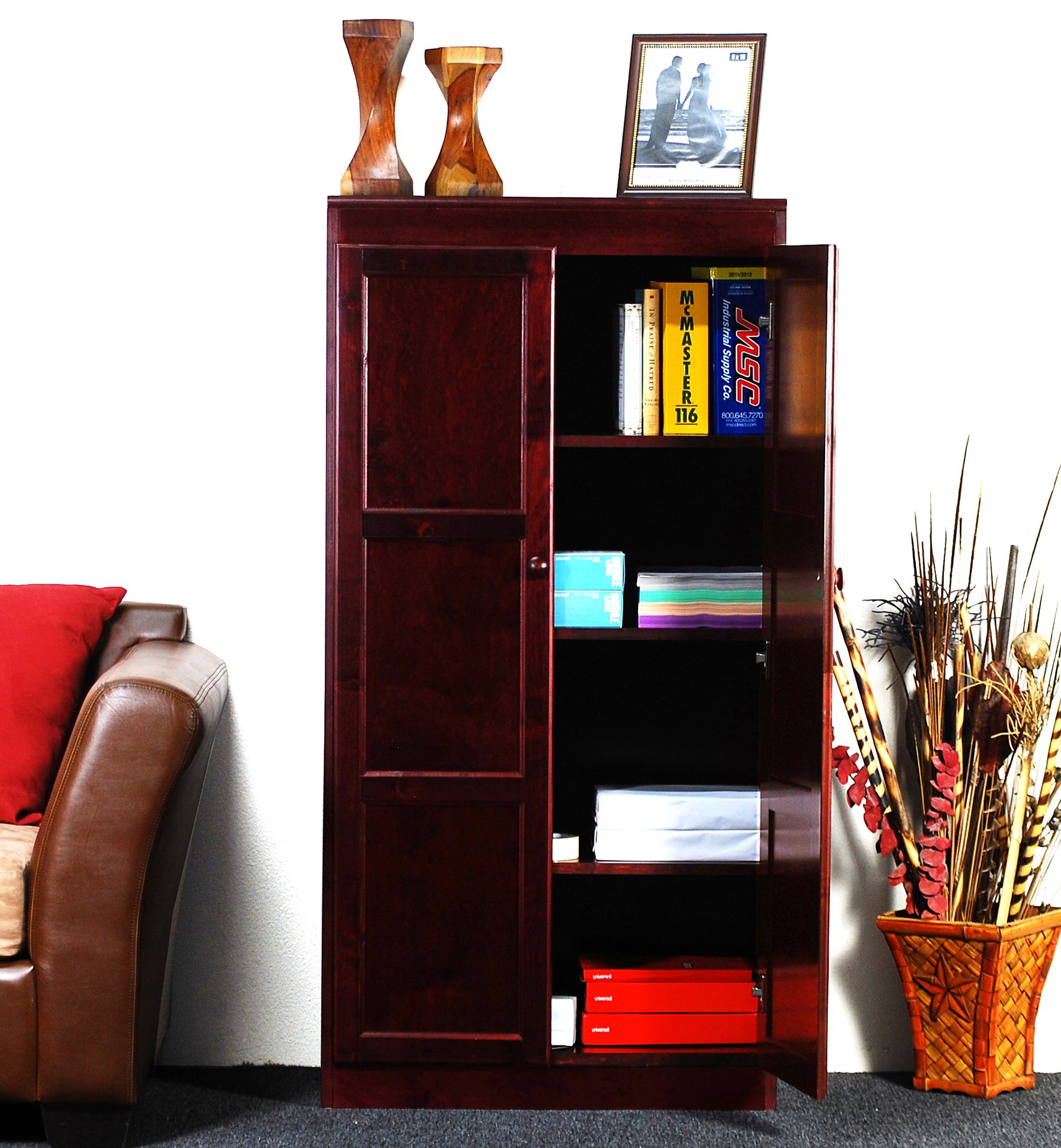 Concepts in Wood 60" High Cherry Wood 4Shelf Storage 740M0