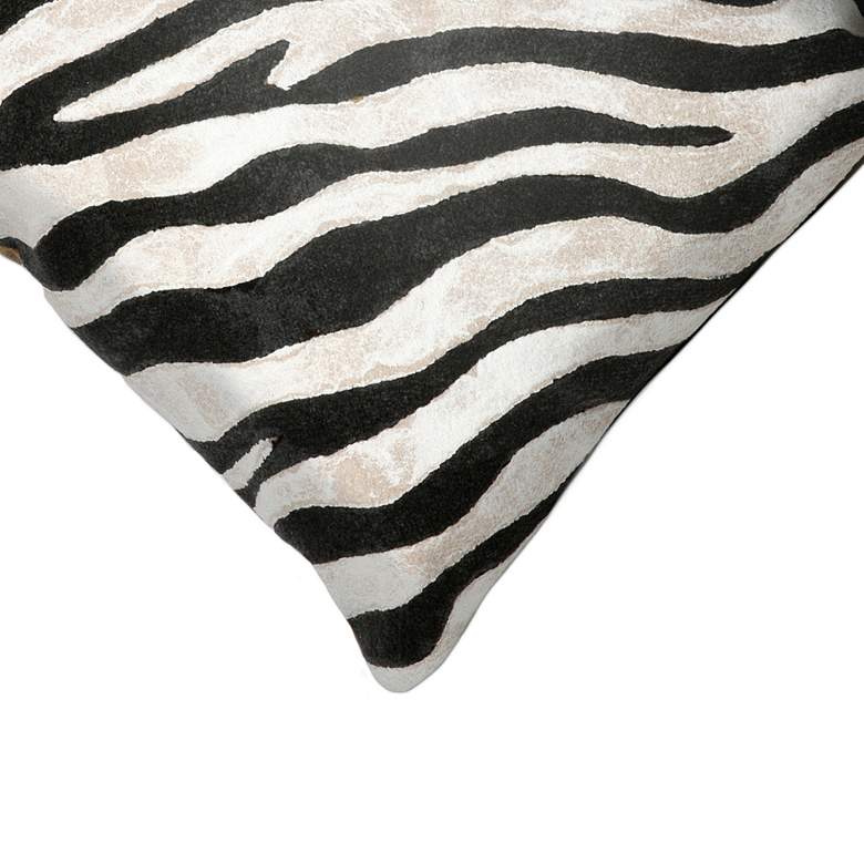 Visions I Zebra Print Black 20&quot; x 12&quot; Indoor-Outdoor Pillow more views