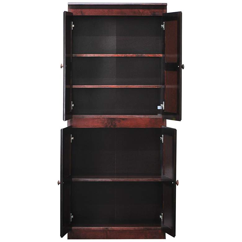 Concepts in Wood 72&quot; High Cherry Wood 5-Shelf Storage Cabinet more views