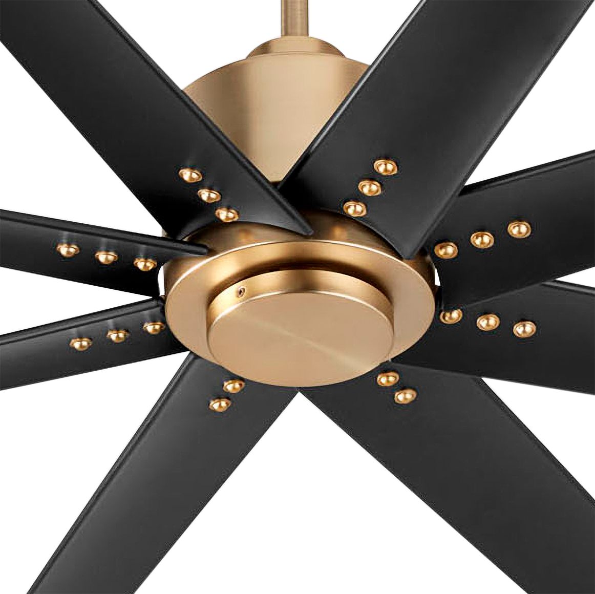56" Oxygen Fleet Aged Brass Damp Rated Large Ceiling Fan with Remote