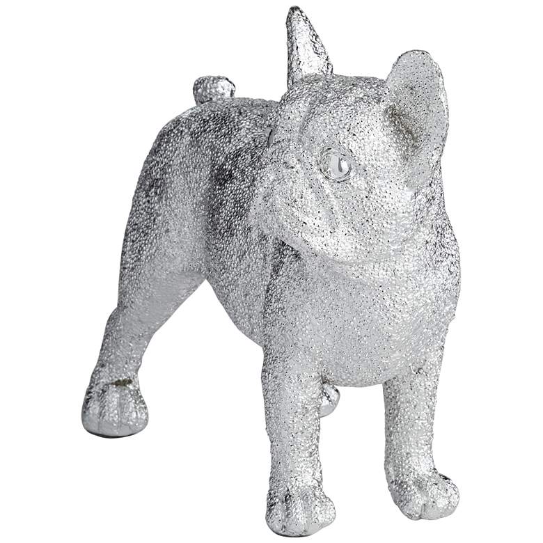 Rover 8&quot; High Electroplated Silver Bulldog Sculpture more views