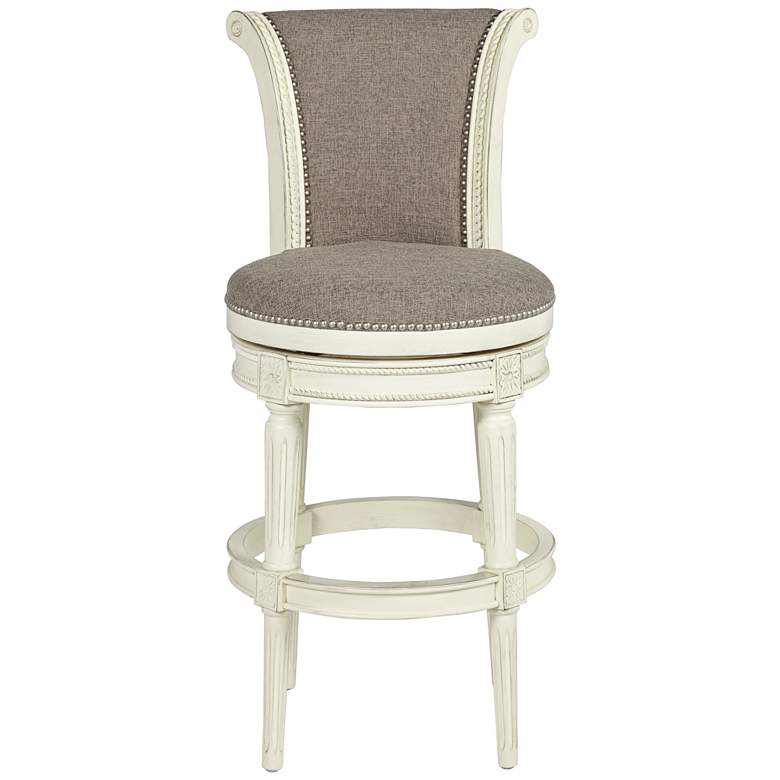 Oliver 30&quot; Pewter Scroll Back Swivel Bar Stool more views