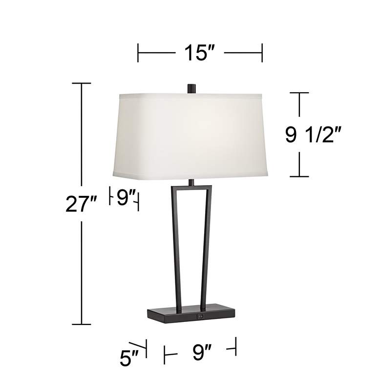 Cole Black Metal Table Lamps with USB Port Set of 2 more views