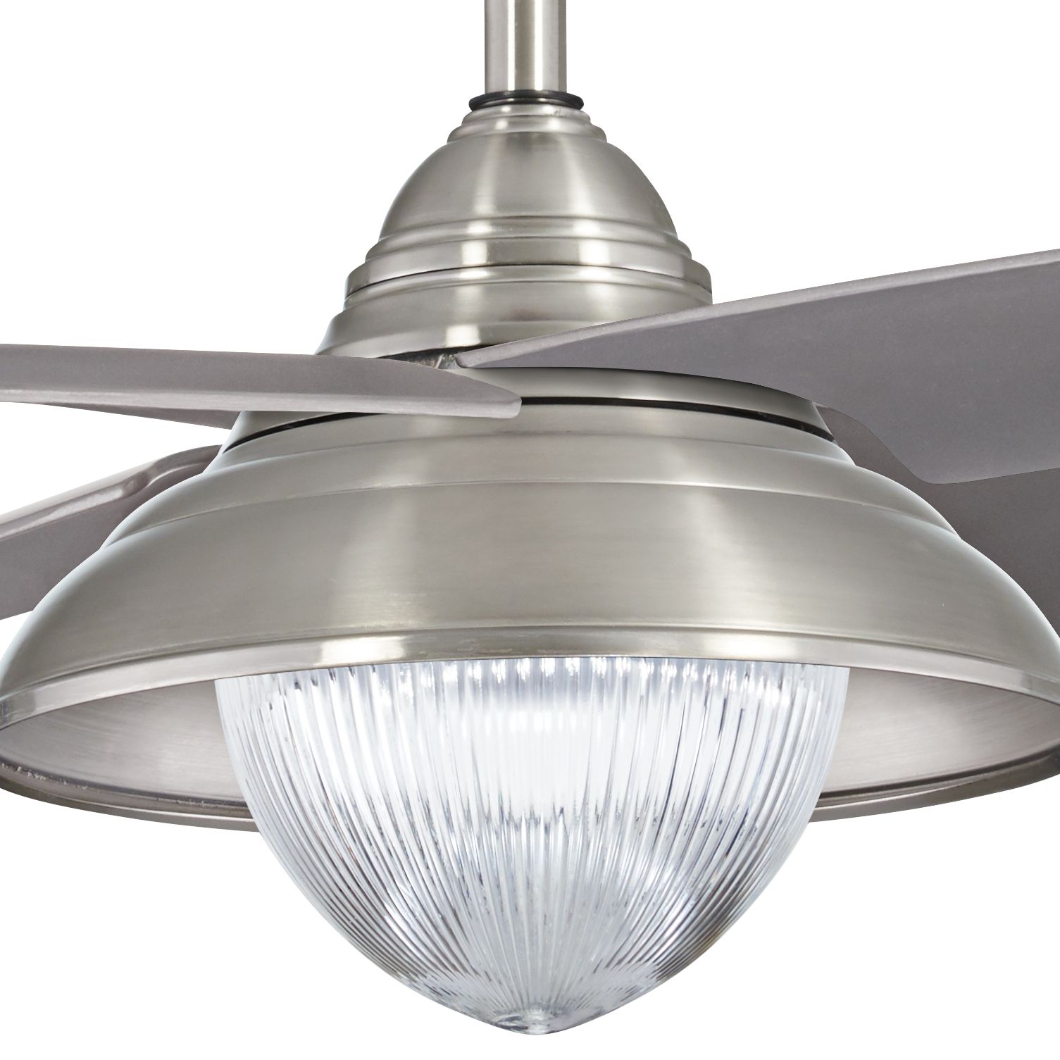 56" Minka Aire Shade Brushed Nickel LED Outdoor Ceiling Fan 74X37
