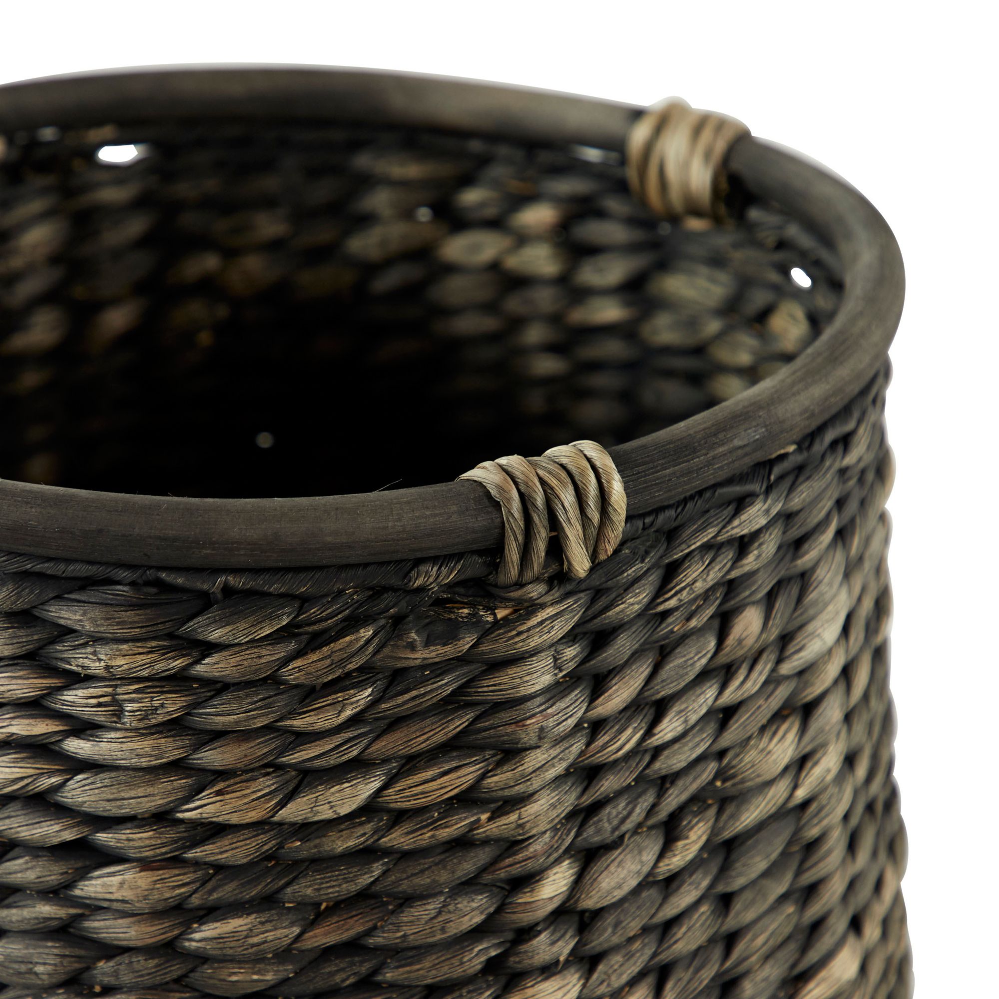 Dark Gray Natural Woven Seagrass Baskets Set of 3 74Y61 Lamps Plus