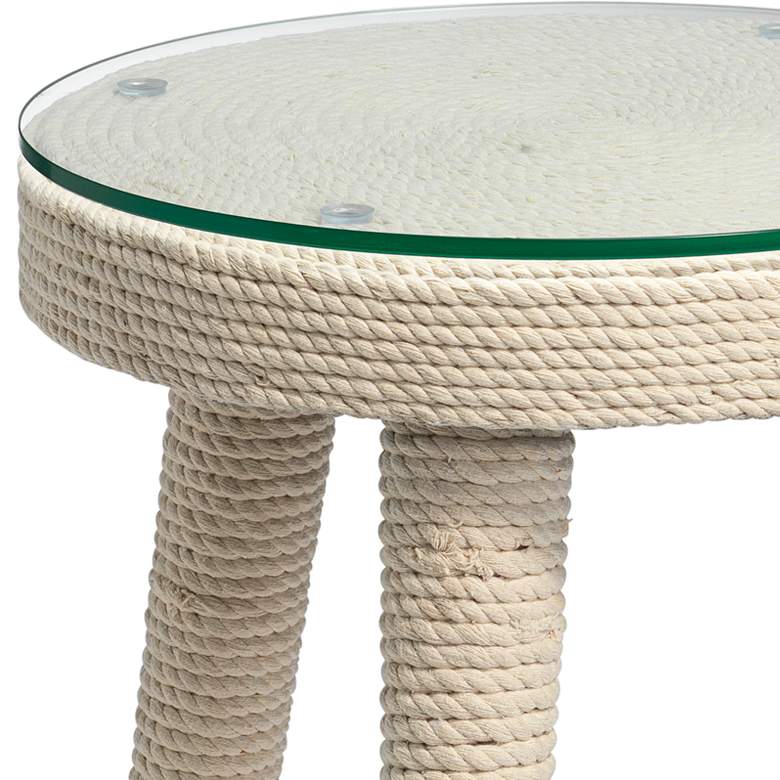 Image 3 Jamie Young Anchor 16" Wide White Rope Side Table more views
