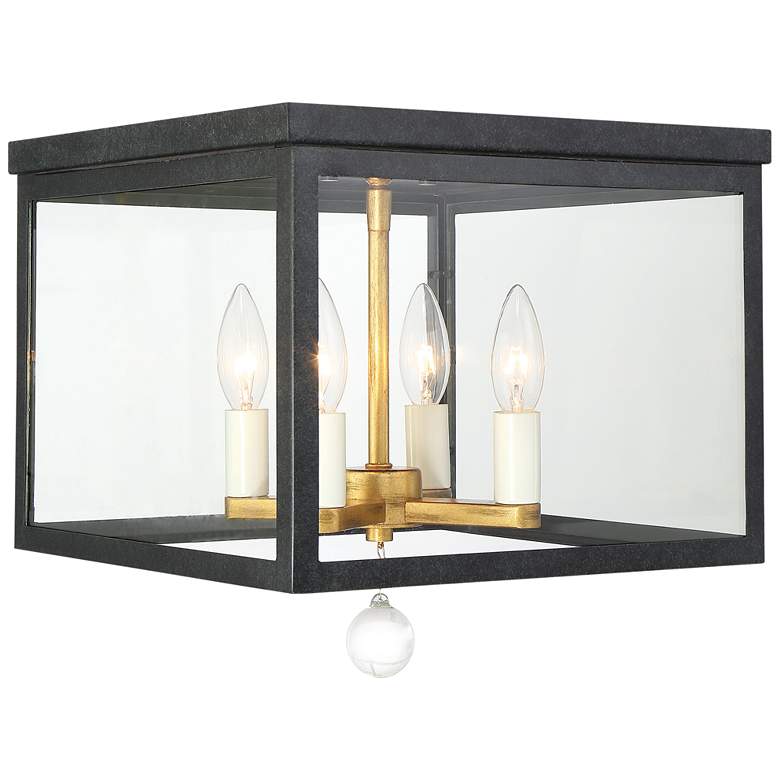 Image 2 Weston 12 3/4" Wide Black and Gold 4-Light Ceiling Light more views