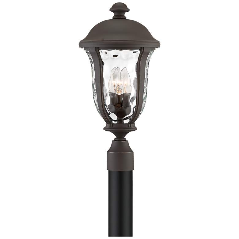 Park Sienna 20&quot;H Bronze Hammered Glass Outdoor Post Light more views