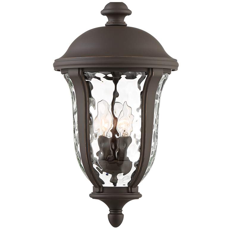 Park Sienna 20&quot;H Bronze Hammered Glass Outdoor Hanging Light more views