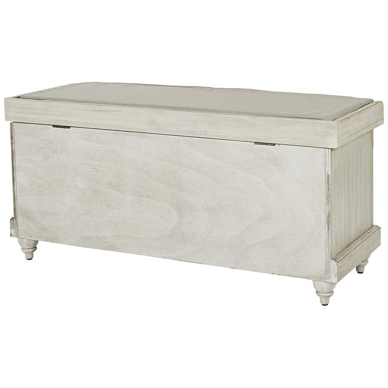 Dover White Wash Wood Storage Bench more views