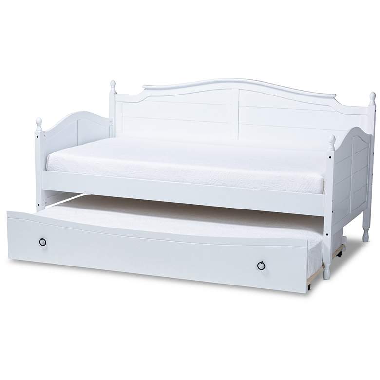 Image 4 Baxton Studio Mara White Twin Daybed with Roll-Out Trundle more views