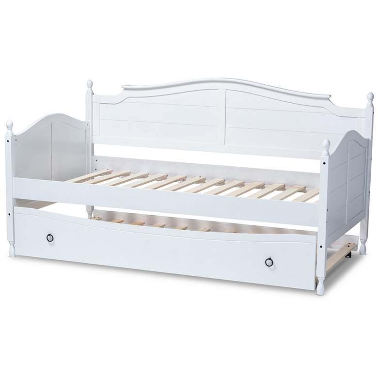 Image 6 Baxton Studio Mara White Twin Daybed with Roll-Out Trundle more views