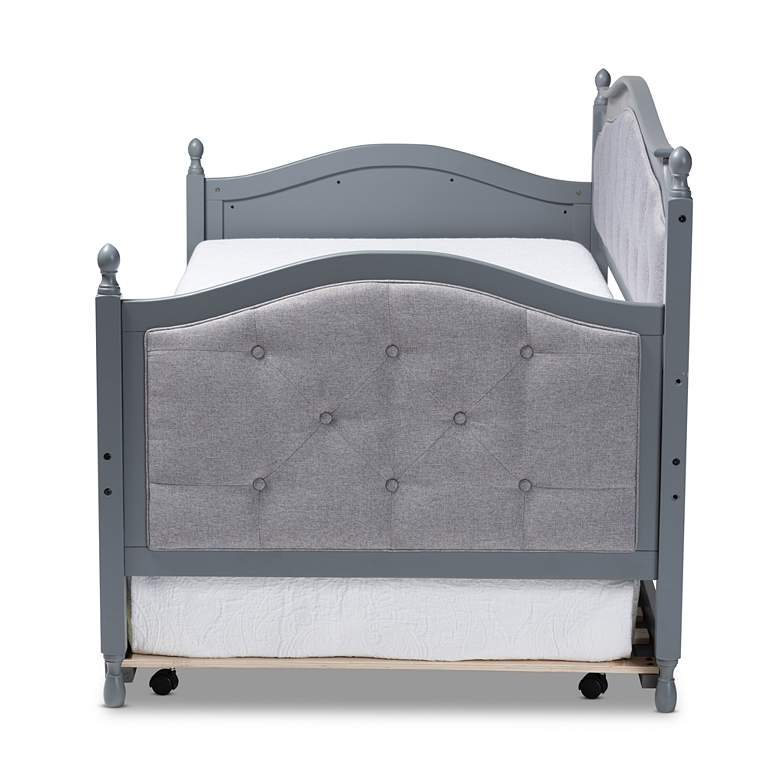 Baxton Studio Marlie Gray Twin Daybed with Roll-Out Trundle more views