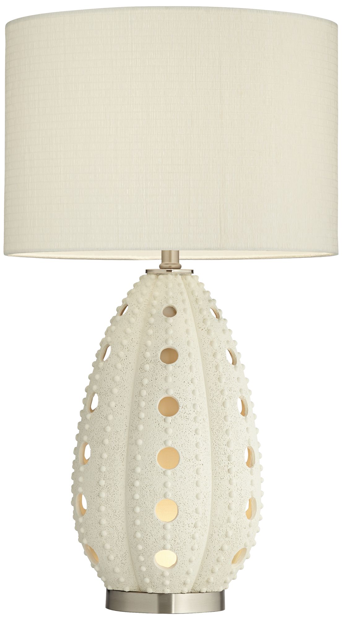 White Sea Urchin Natural Table Lamp with Night Light 75M72 Lamps Plus