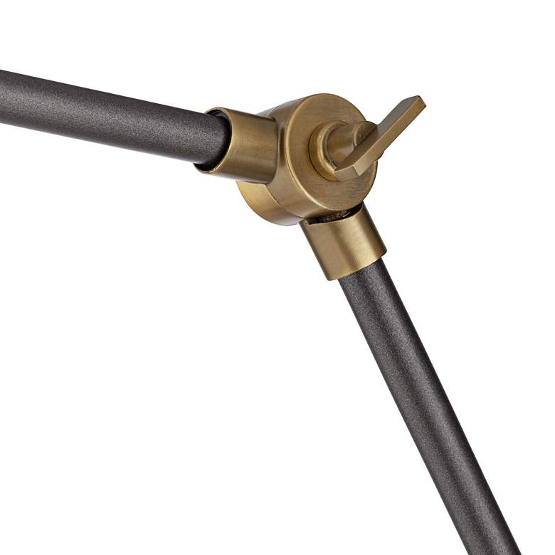 Image 5 Kenora Gunmetal and Brass Plug-In Swing Arm Wall Lamp more views
