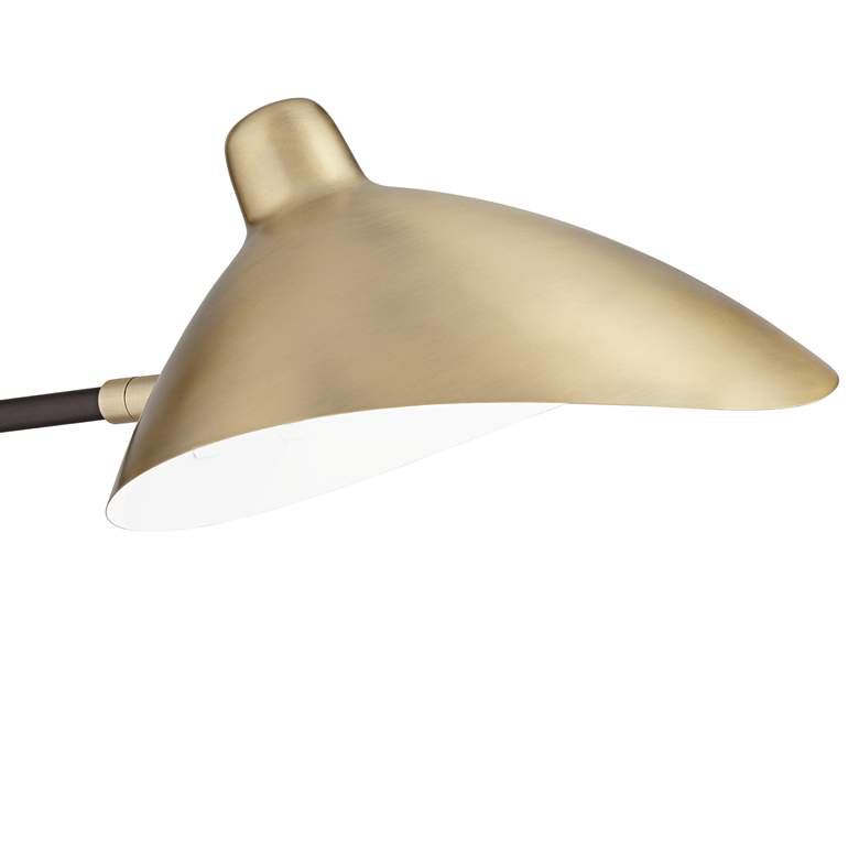 Colborne Brass and Black Adjustable Swing Arm Plug-In Wall Lamp more views