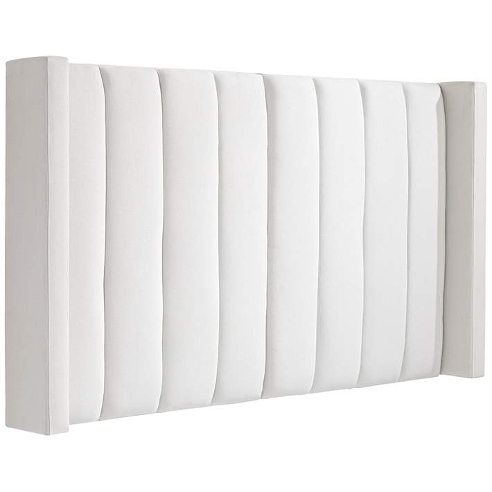 T Channel Tufted White Fabric Queen, White Fabric Headboard Queen