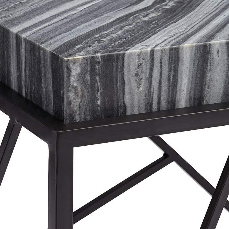 Julia 20&quot; Wide Black and Marble Accent Table more views
