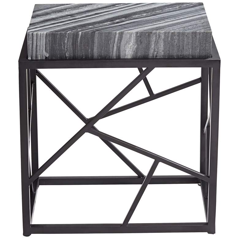 Julia 20&quot; Wide Black and Marble Accent Table more views