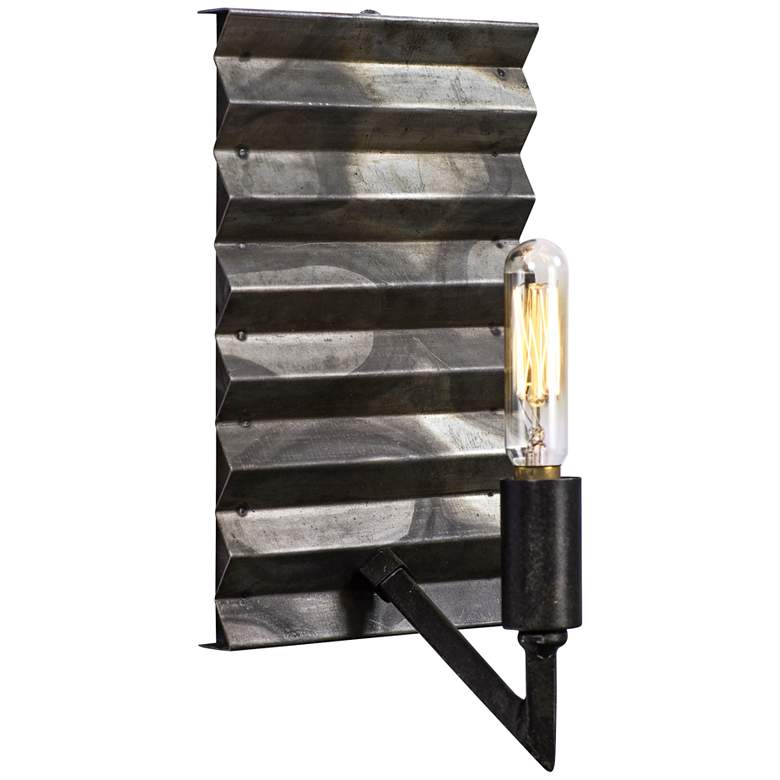 Varaluz Flynne 9 1/2&quot; High Ombre Galvanized Wall Sconce more views