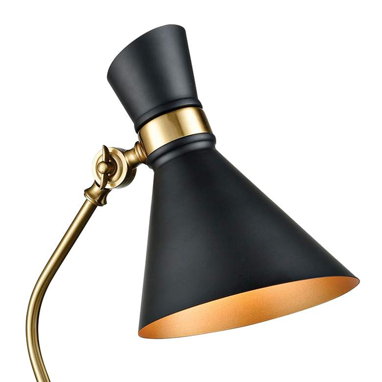 Image 2 Virtuoso Matte Black and New Aged Brass Desk Lamp more views