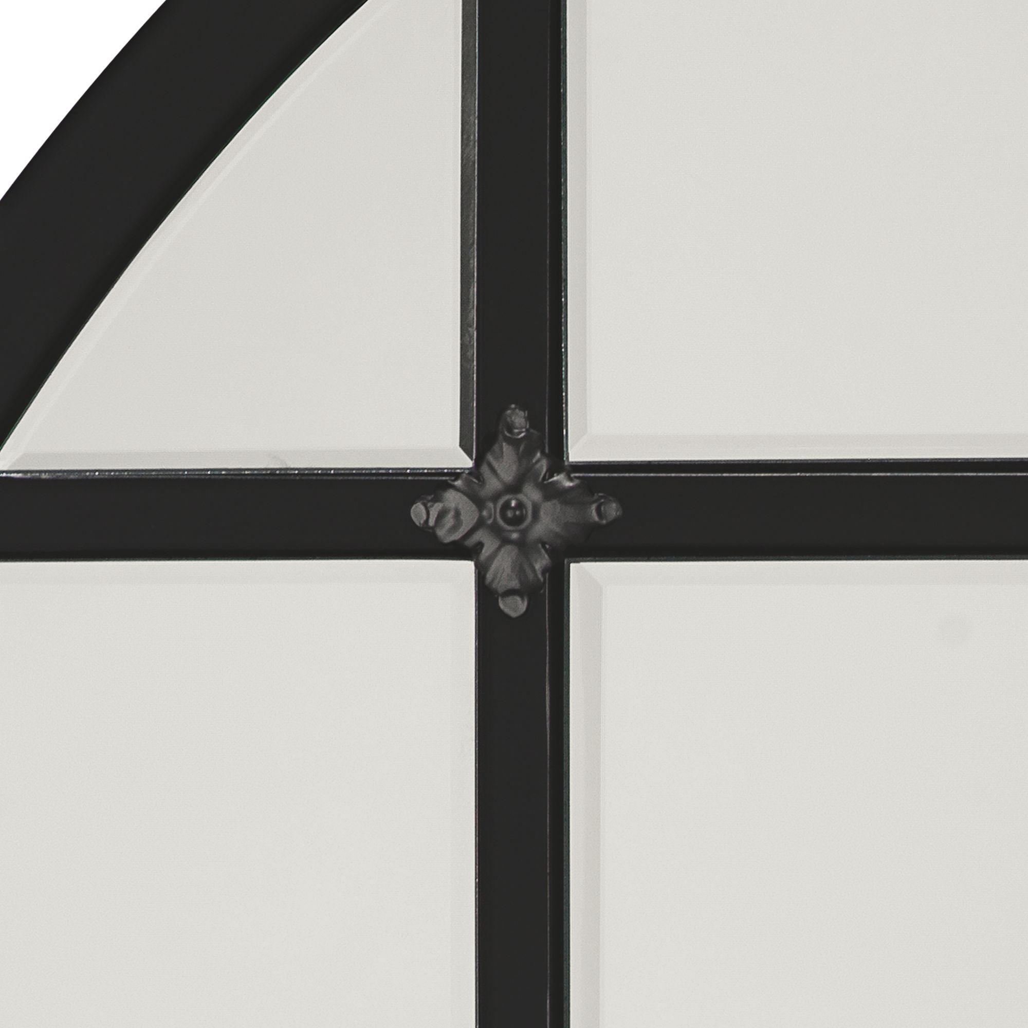 Matte Black 36" Round Grid Wall Mirror 77E28 Lamps Plus