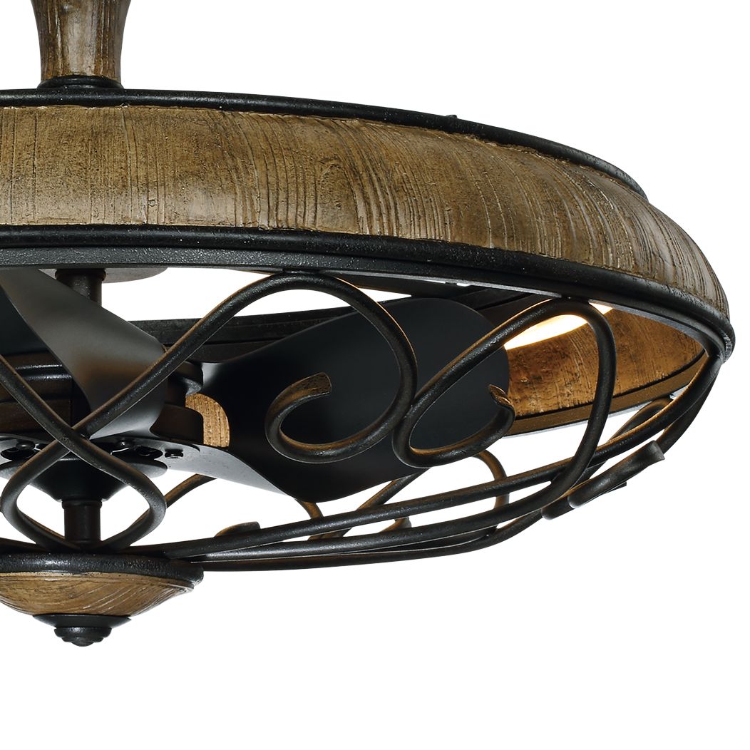 30 Maxim Tuscany Driftwood Ore Led Fandelier Ceiling Fan 77g02