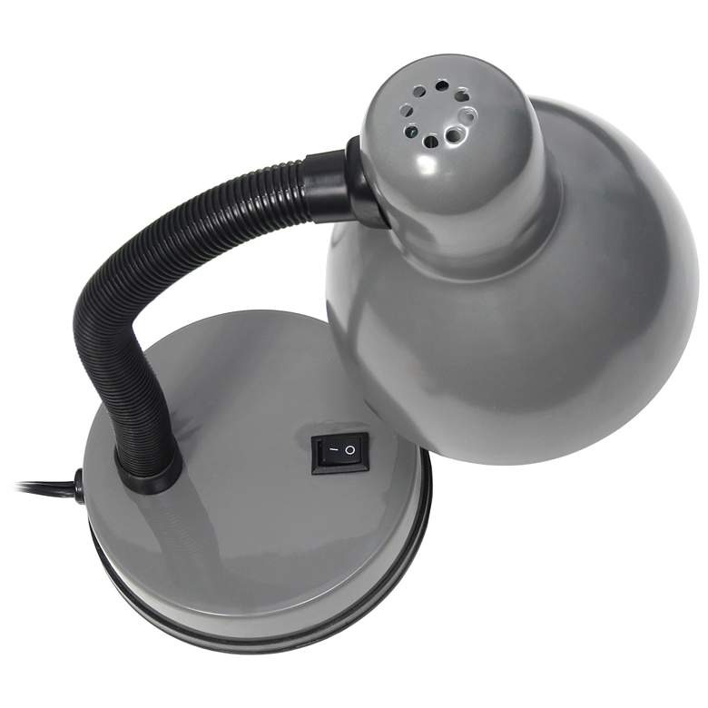 Image 7 Simple Designs Basic Gray Hose Neck Metal Desk Lamp more views