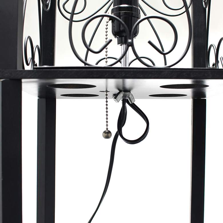Image 5 Simple Designs Black Etagere Floor Lamp w/ Storage and Shelf more views