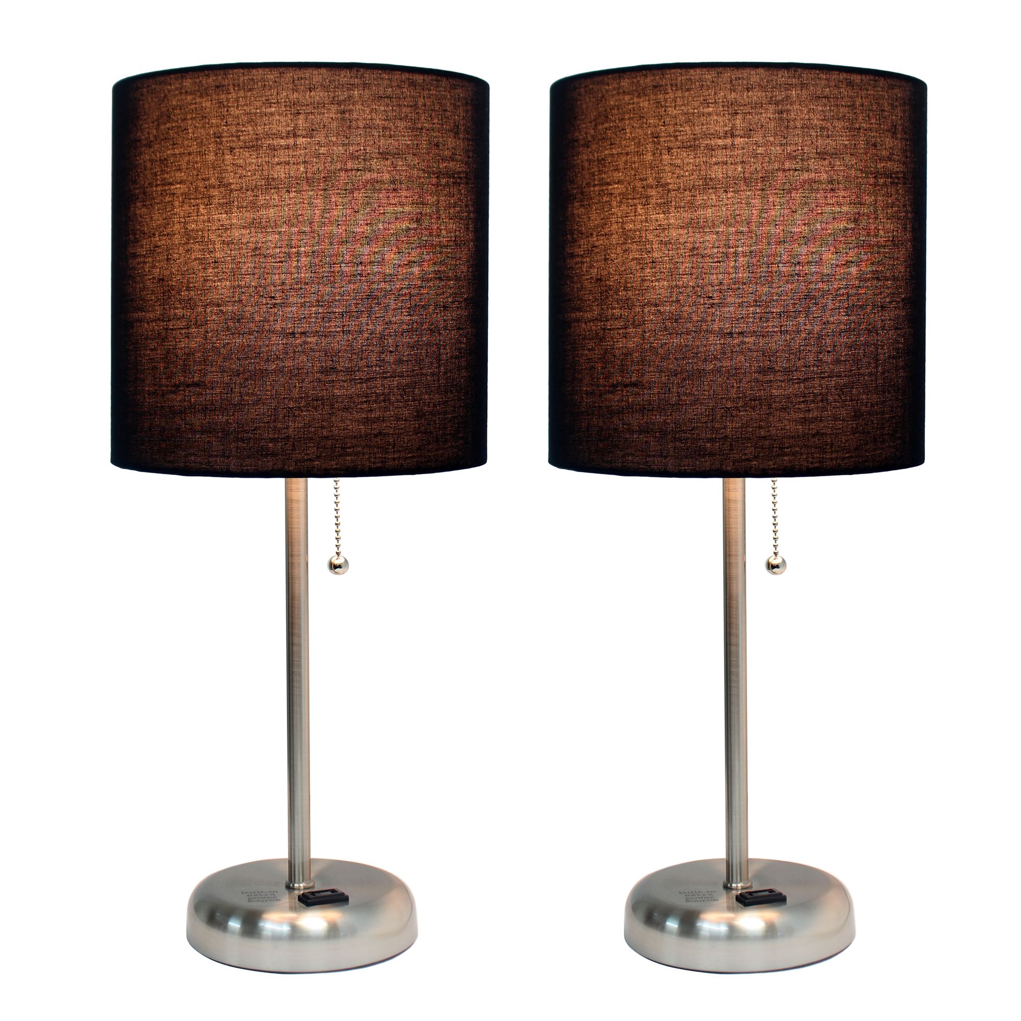 LimeLights 19 1/2" High Steel Black Accent Table Lamps Set of 2