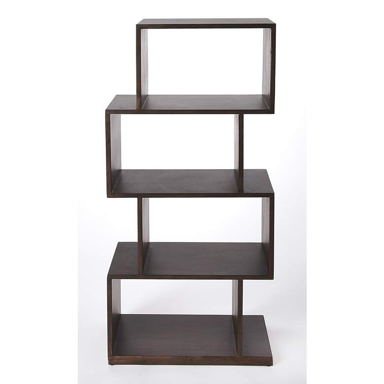 Butler Stockholm Coffee Brown Wood 4-Shelf Bookcase Etagere more views