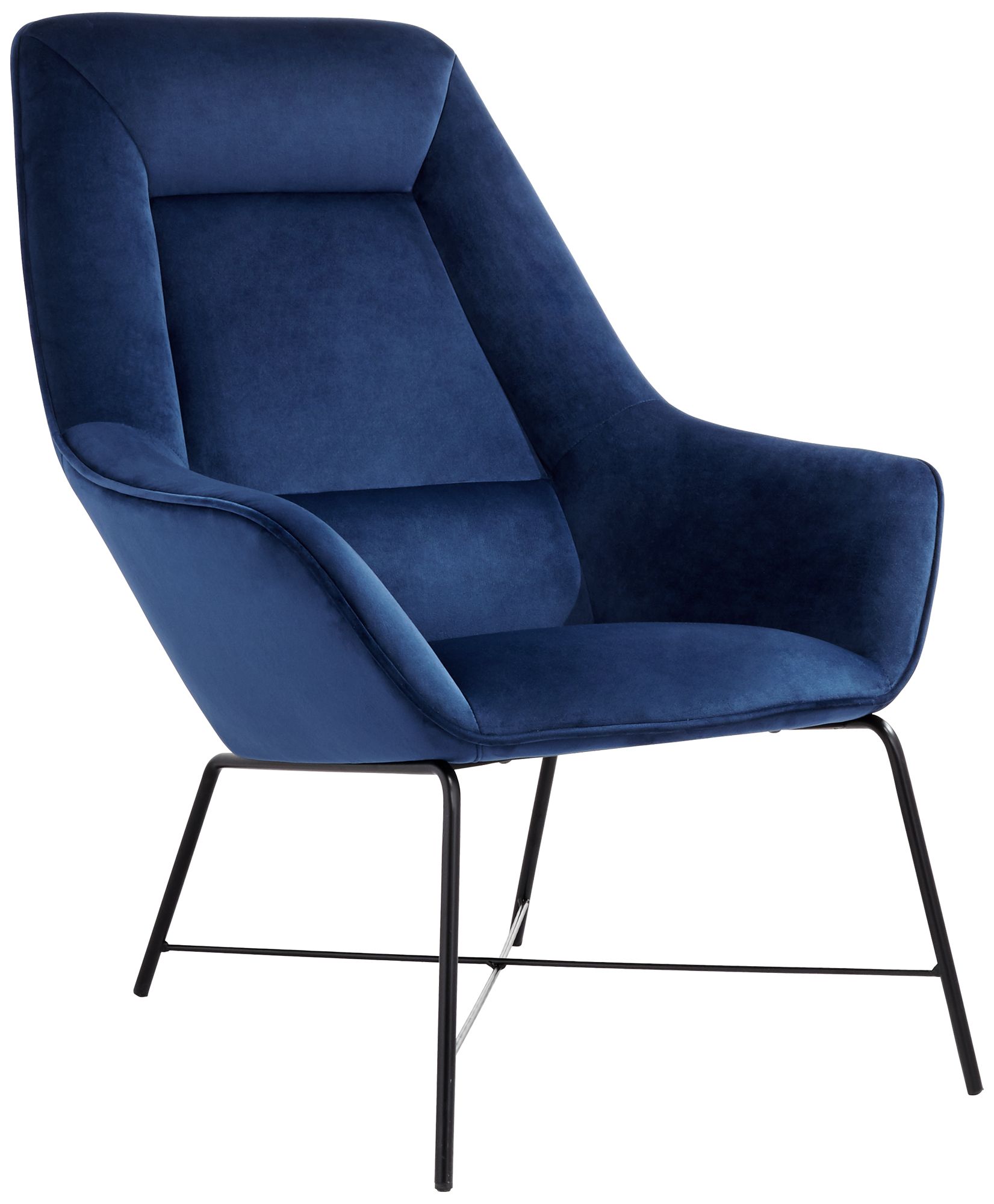 Hemingway Blue Velvet Lounge Chair With Ottoman 77n81 Lamps Plus