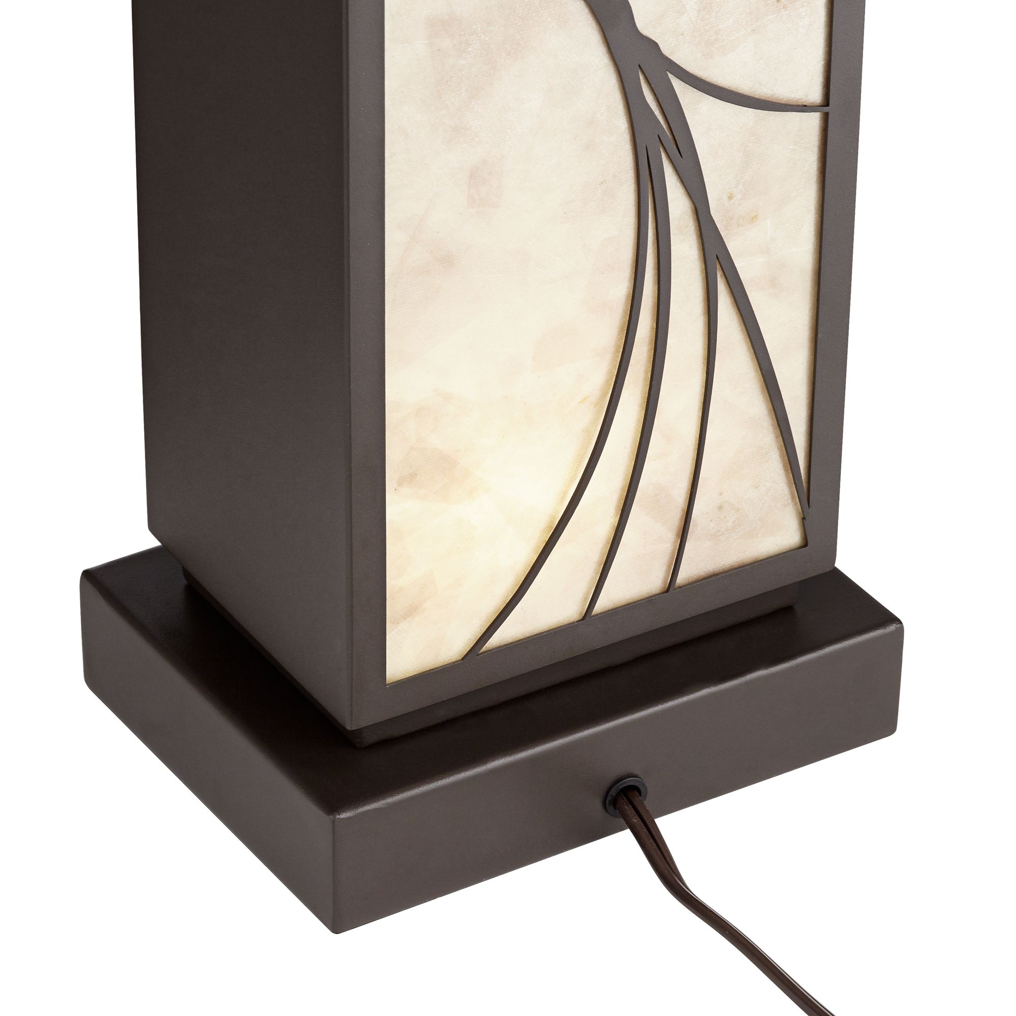 Brookline Bronze Metal USB Table Lamp with Night Light 77N98 Lamps