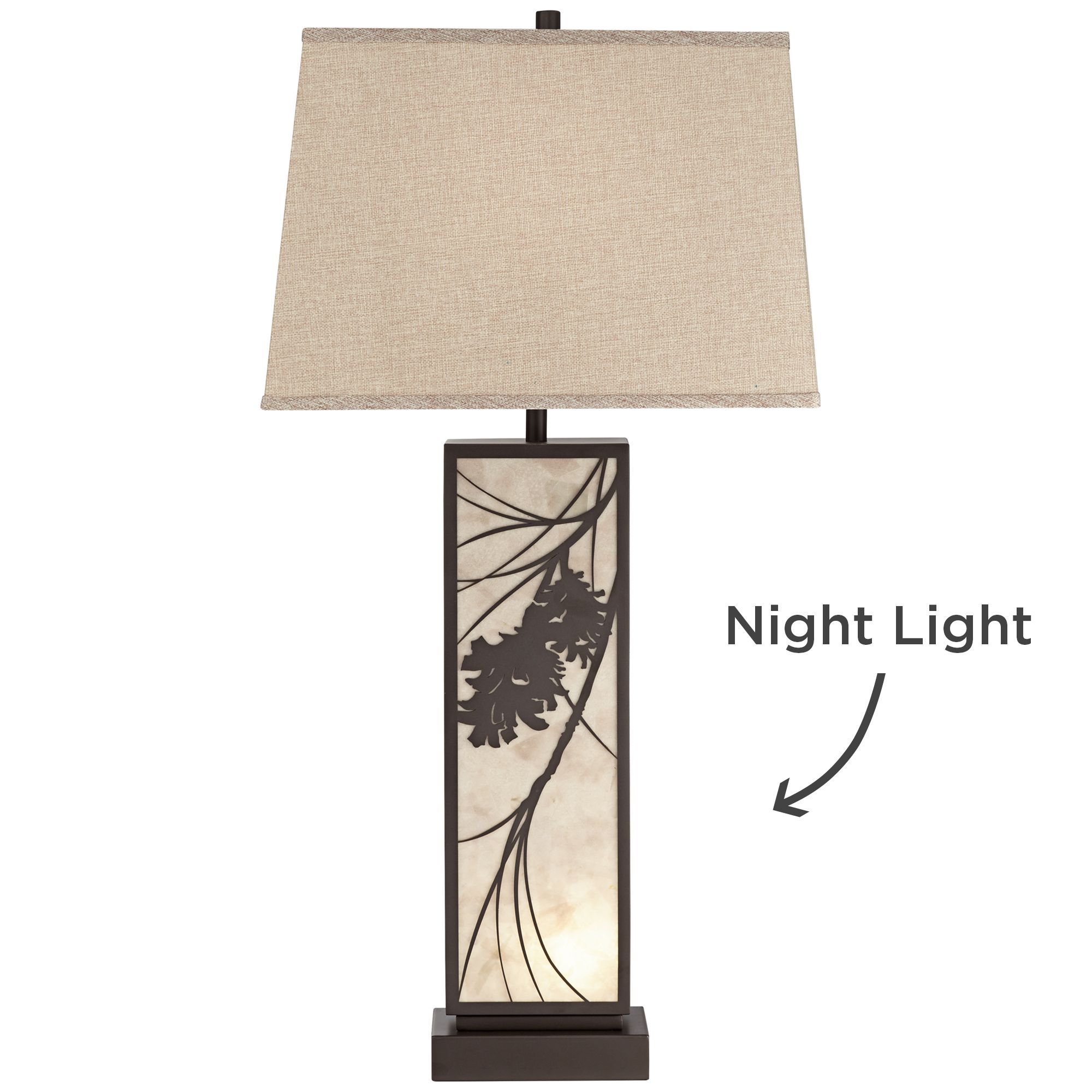 Brookline Bronze Metal USB Table Lamp with Night Light 77N98 Lamps