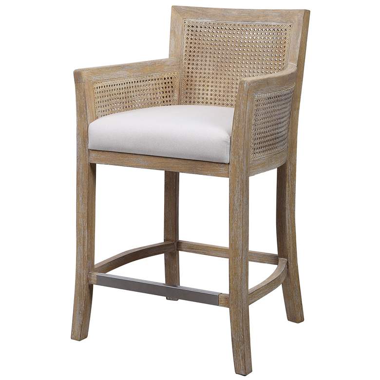Uttermost Encore 26&quot; Natural Wood and Rattan Counter Stool more views